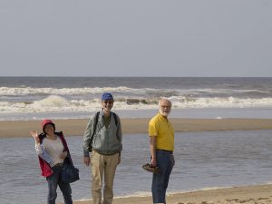 Yuk Ying, Koos, and Arjan on the Beach at Noordwijk