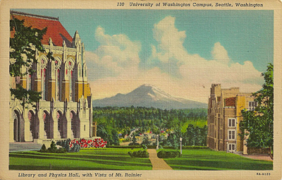 Vintage postcard of the University of Washington